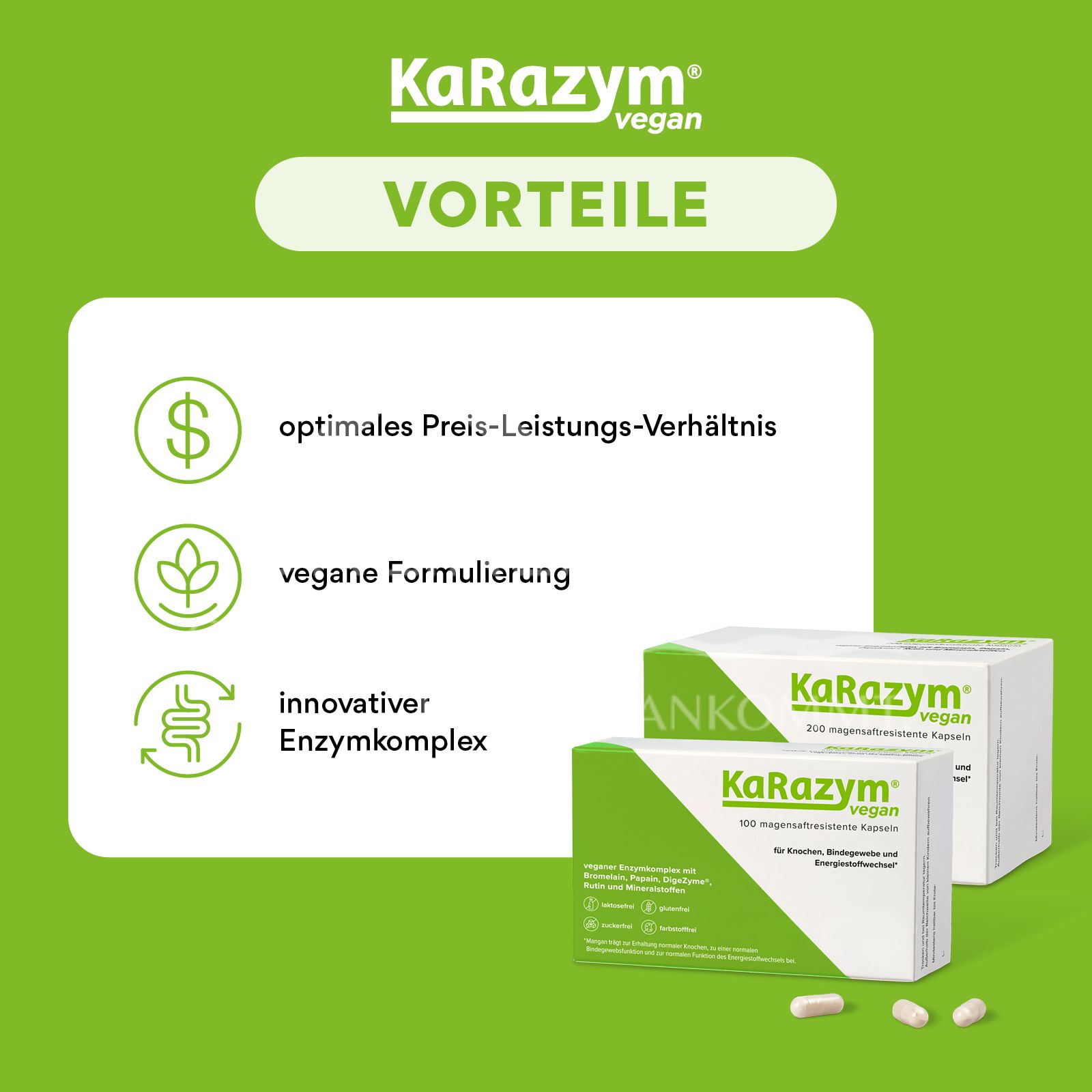 KaRazym® vegan magensaftresistente Kapseln