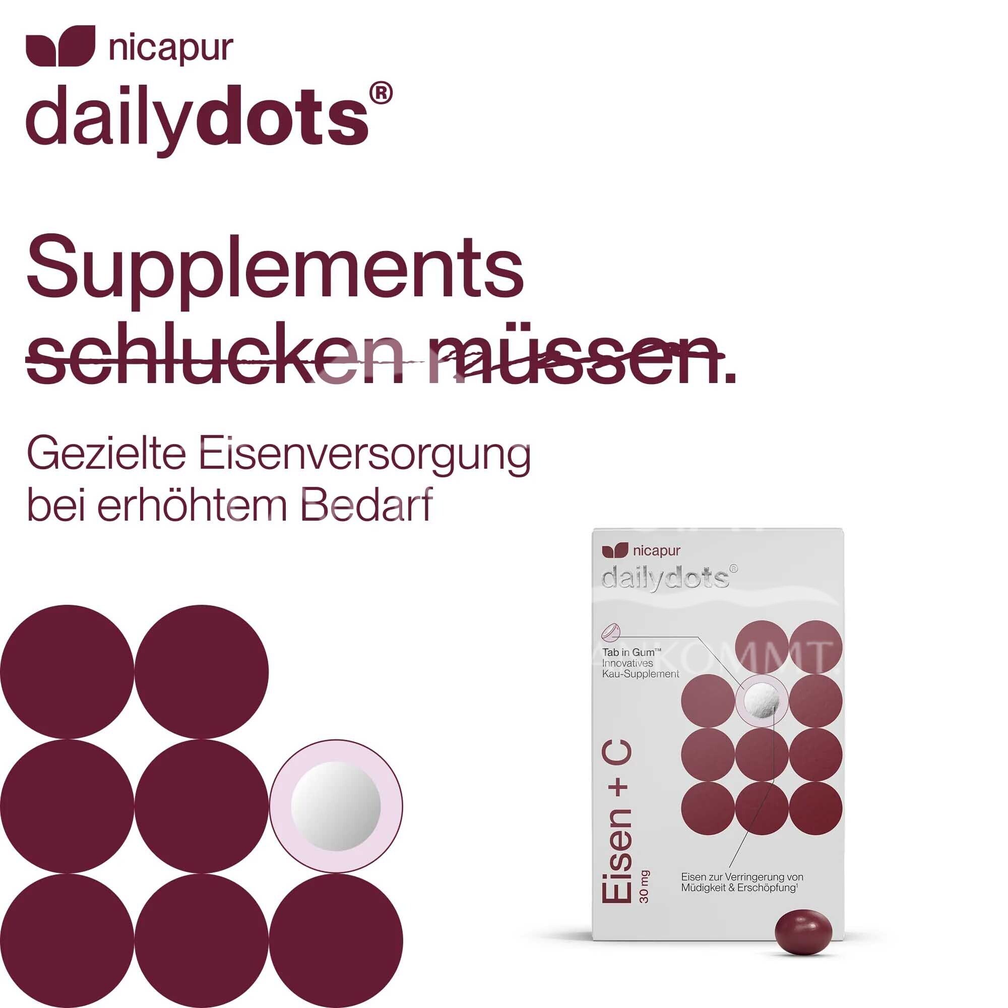 NICApur dailydots® Eisen + C 30 mg Kau-Supplement