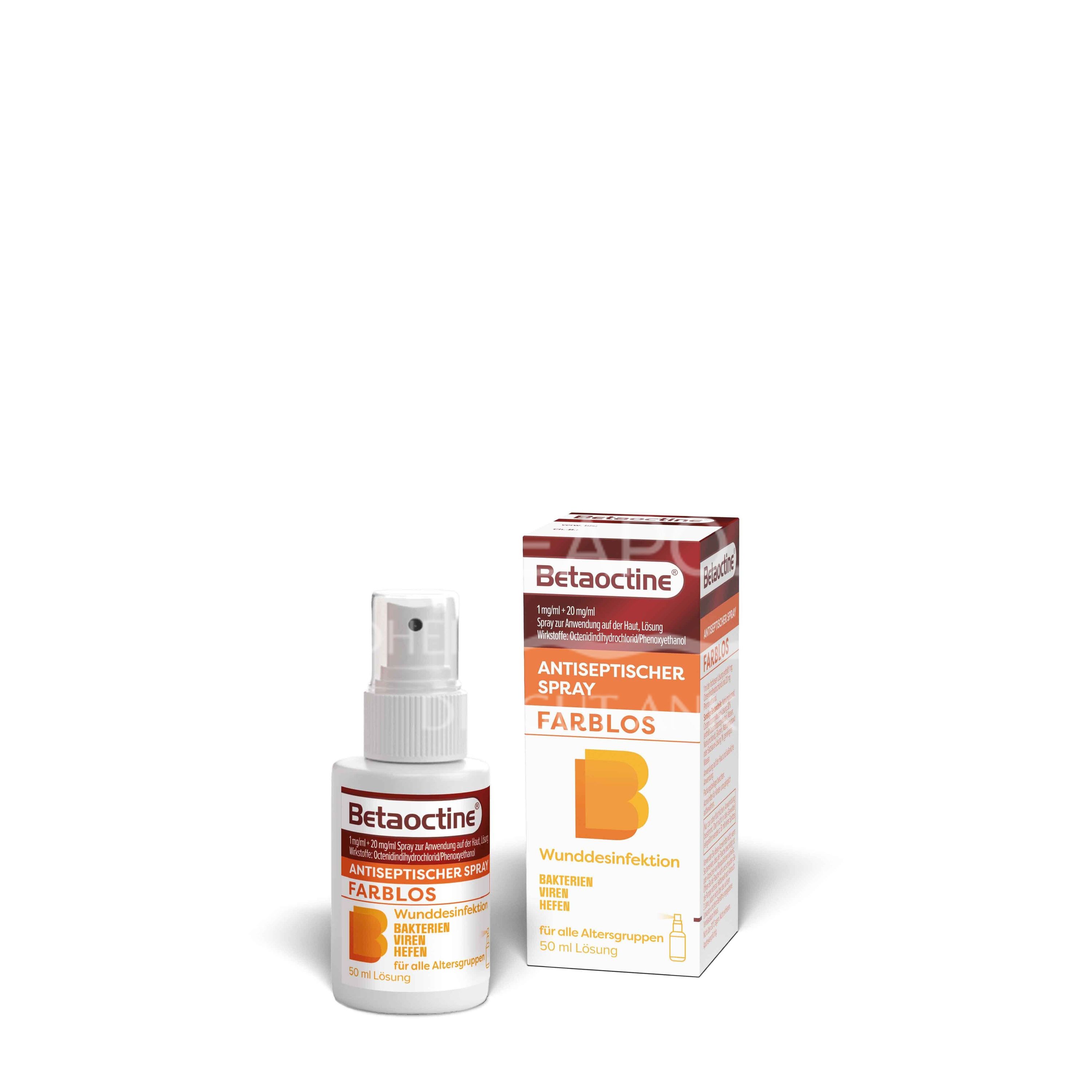 Betaoctine® 1 mg/ml + 20 mg/ml Spray zur Anwendung auf der Haut, Lösung