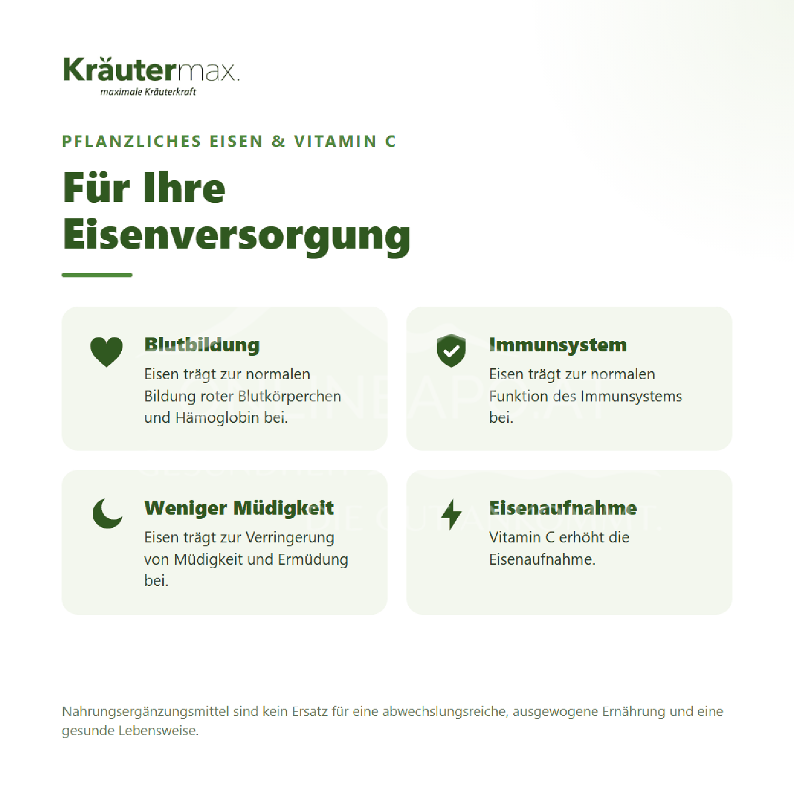 Kräutermax Eisen 14 mg vegan Kapseln