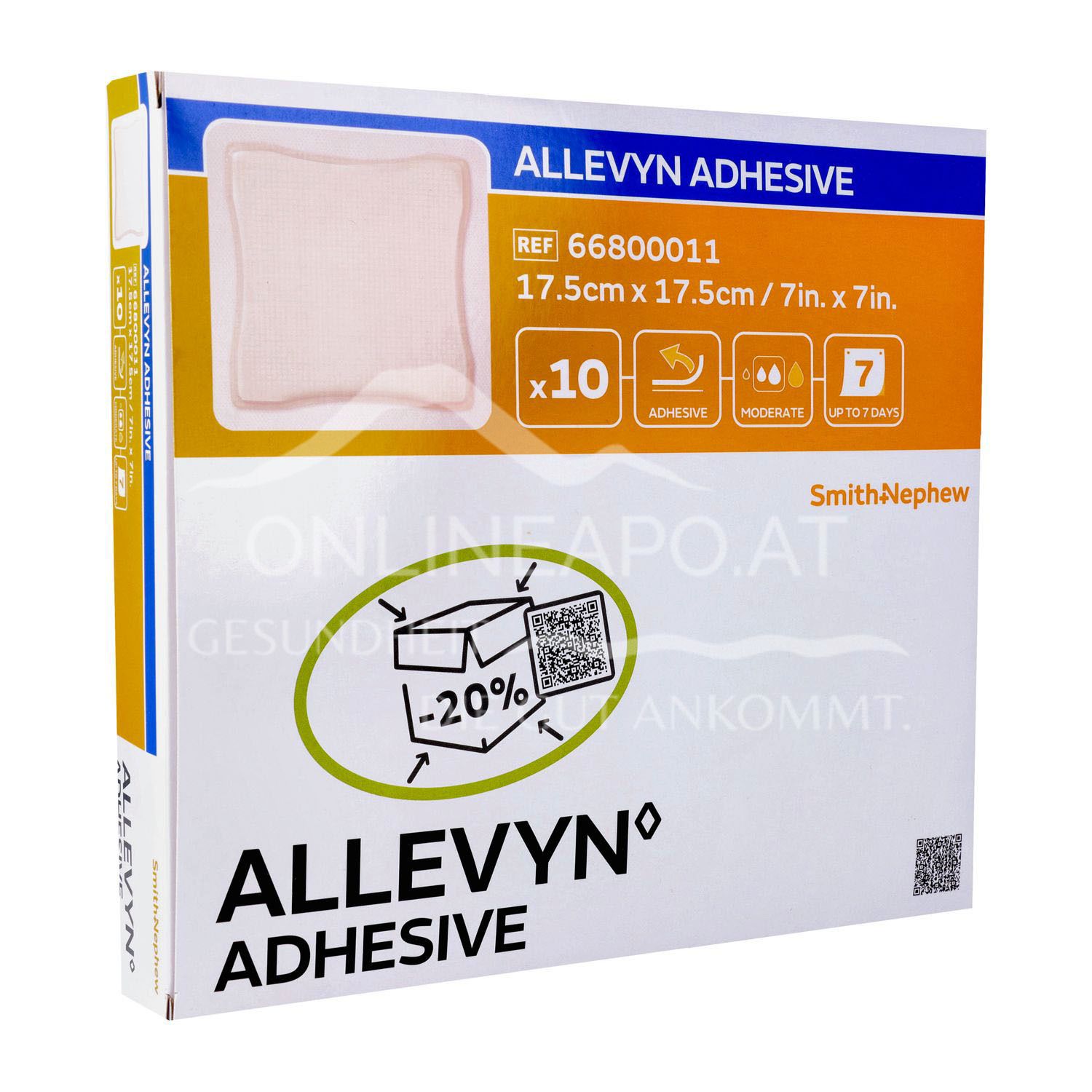 ALLEVYN Adhesive haftender Schaumverband 17,5 x 17,5 cm