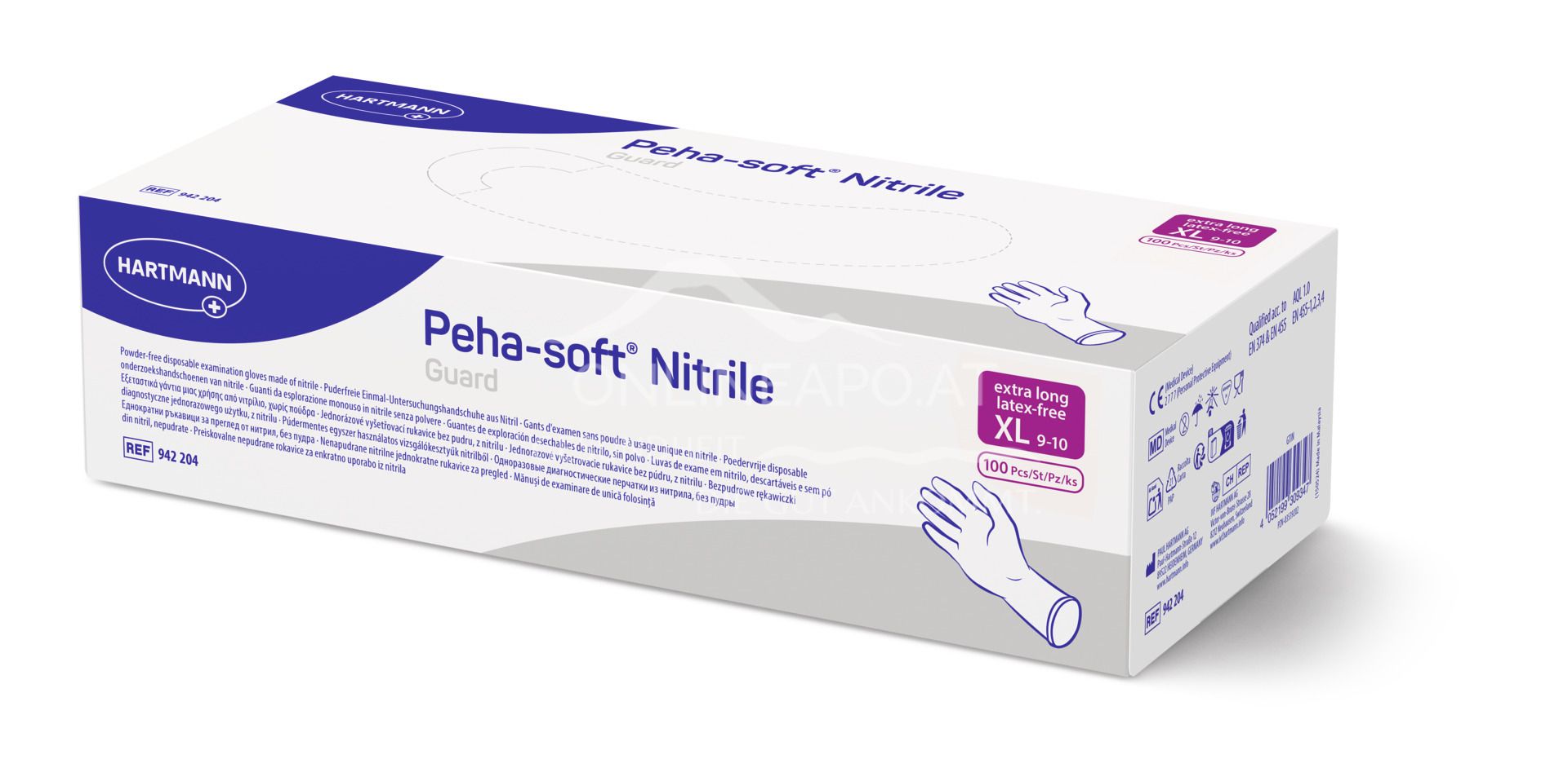 Peha-soft® nitrile guard powderfree Untersuchungs- und Schutzhandschuh - Größe XL
