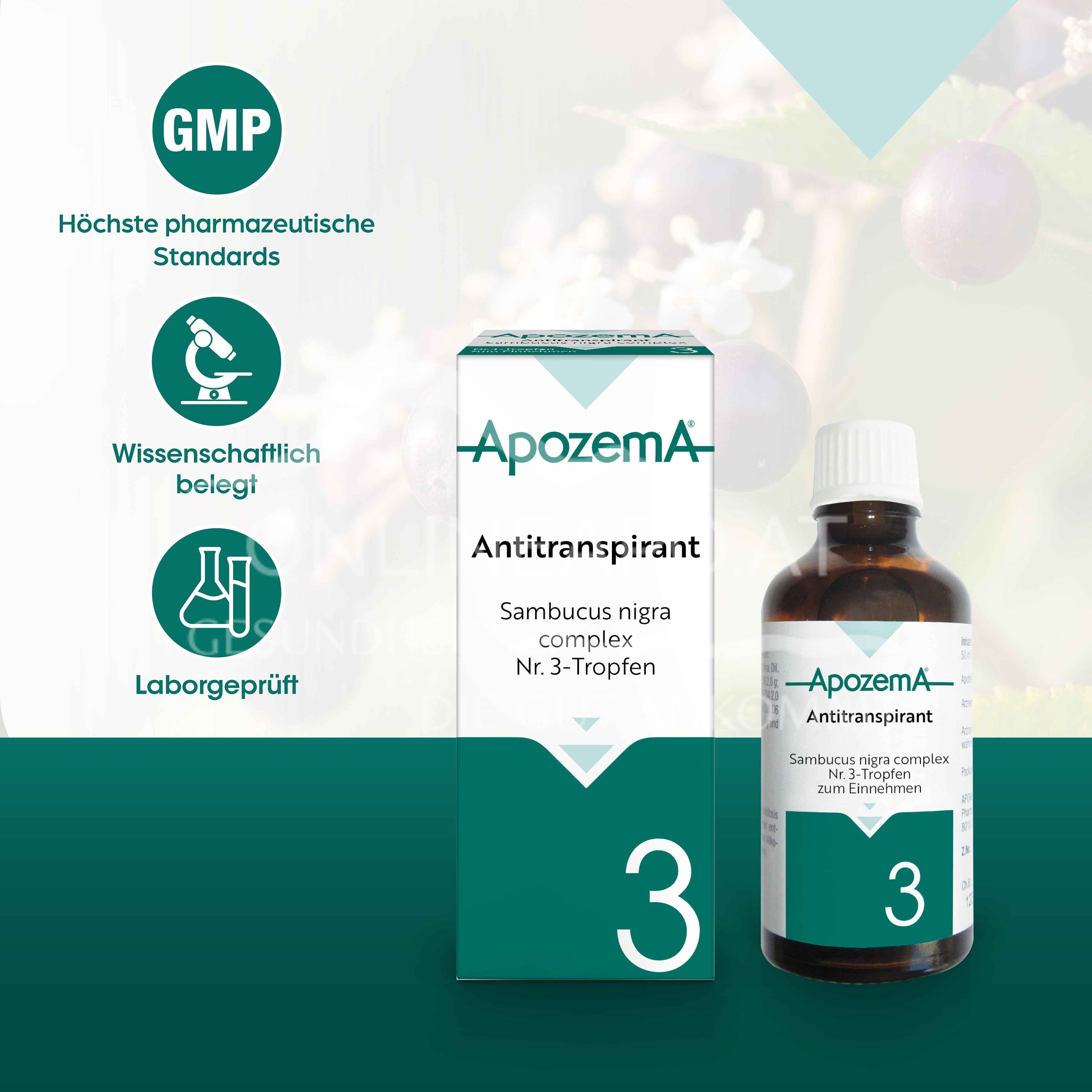 Apozema® Antiperspirant Sambucus nigra complex No. 3 drops for oral use