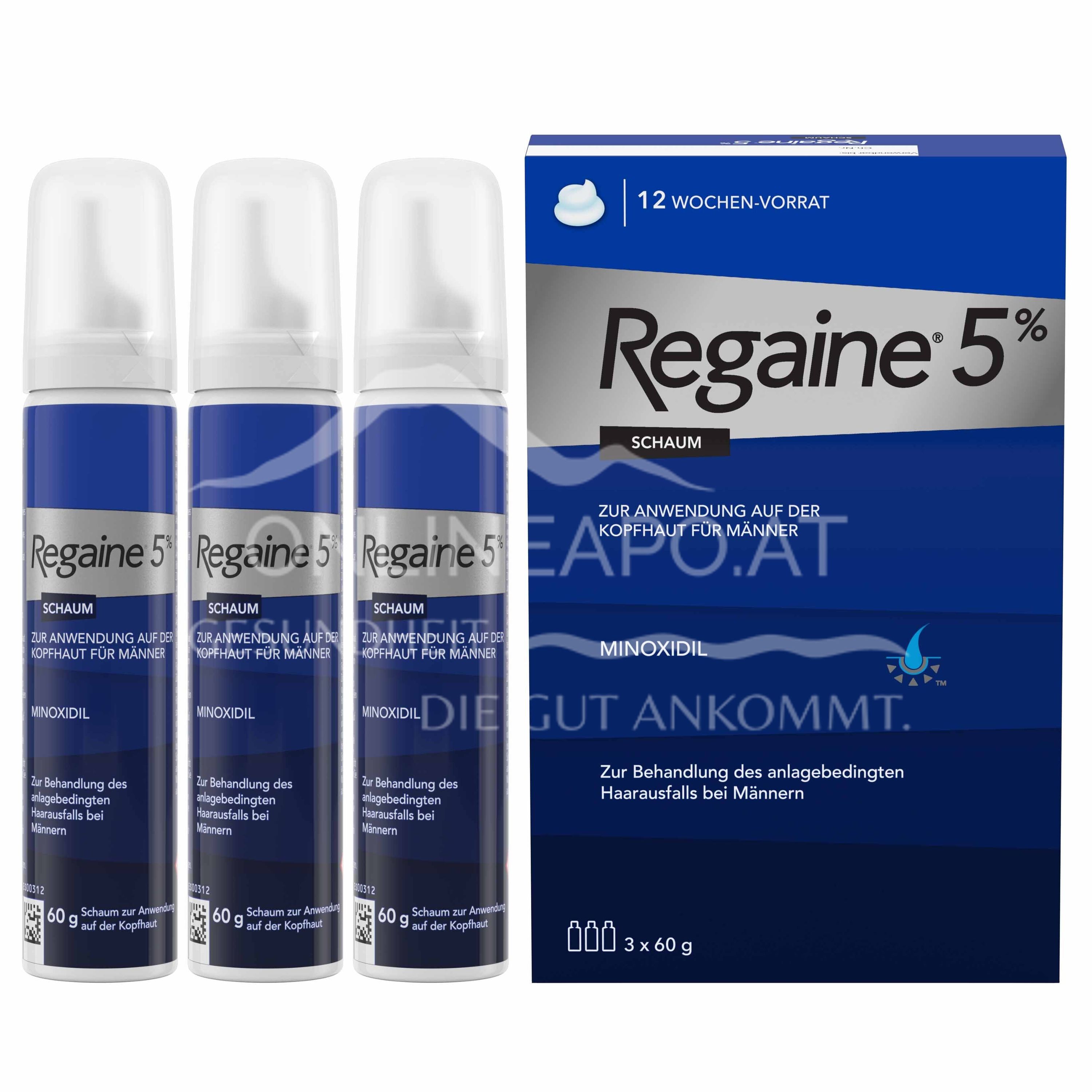 REGAINE® Men 5% Foam for use on the scalp*, 3 x 60 g