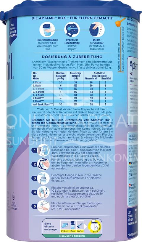 Aptamil HA 1 Anfangsmilch Pulver - Von Geburt an