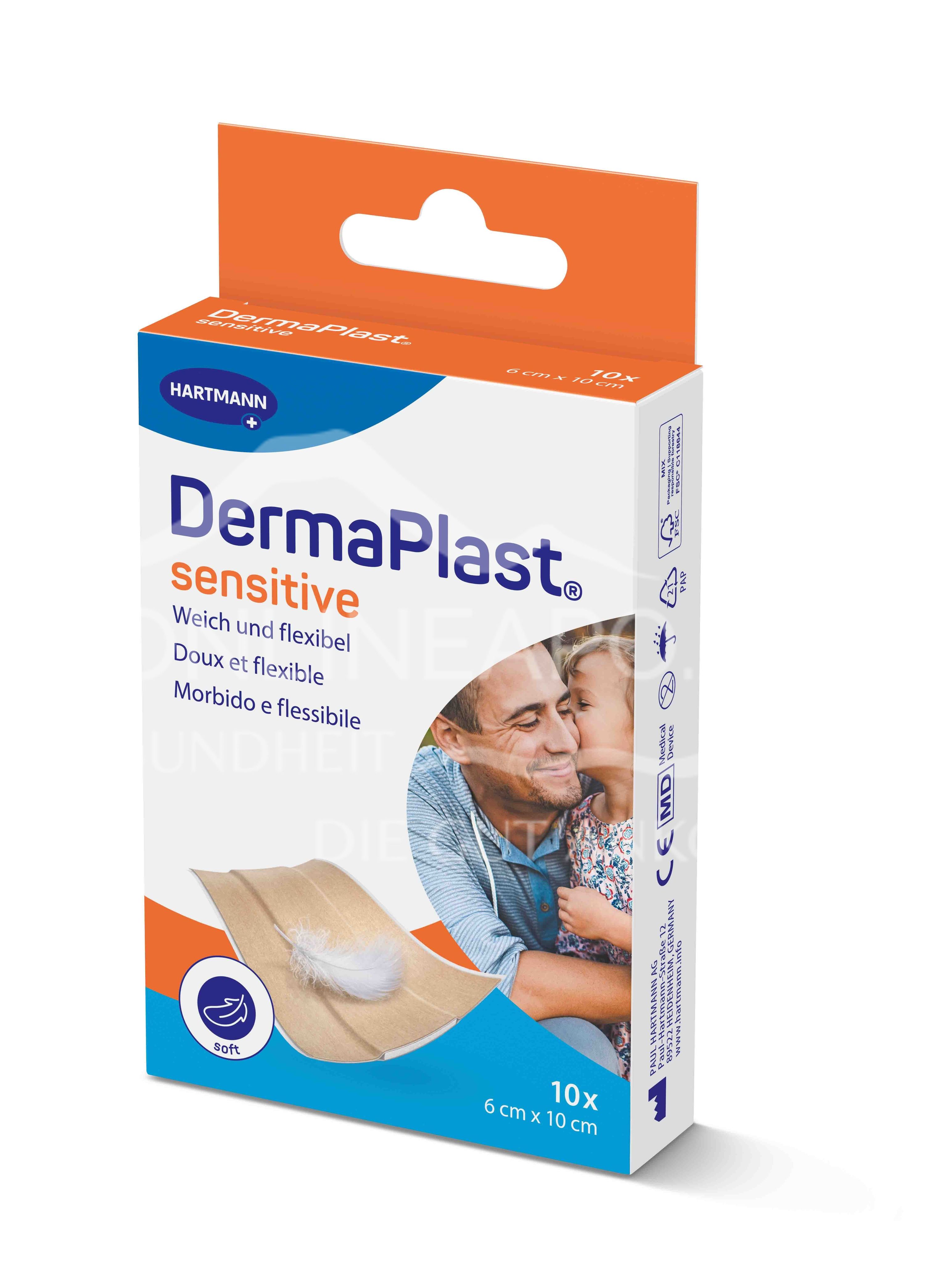 DermaPlast® Sensitive hautfarbig Wundschnellverband, zuschneidbar 6 x 10 cm