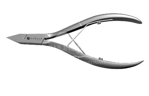 Kozbach Pharma 89R Corner pliers, double spring, straight blade, pointed, straight through, stainless steel, 11.5 cm