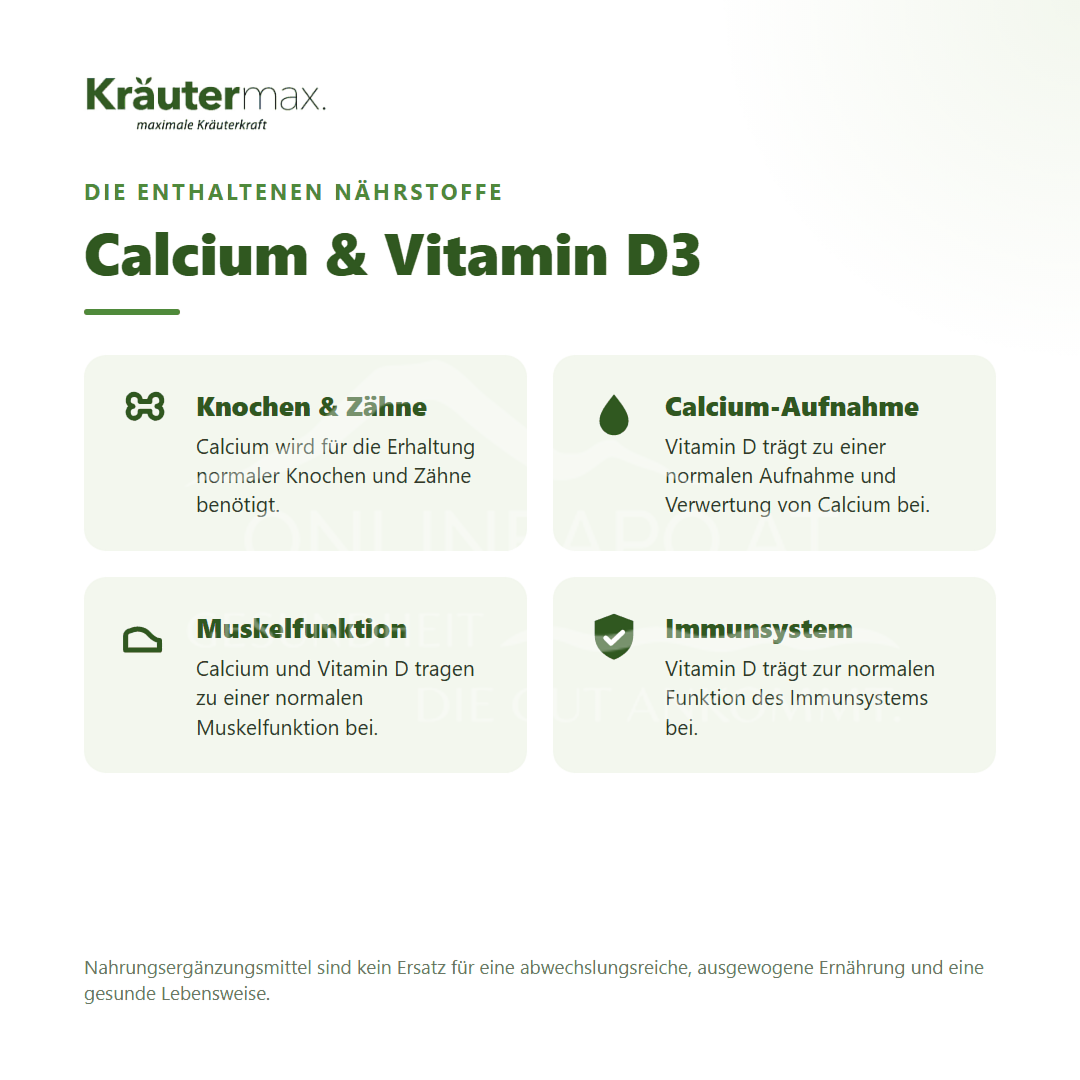 Kräutermax Korallen Calcium mit Vitamin D3 Kapseln