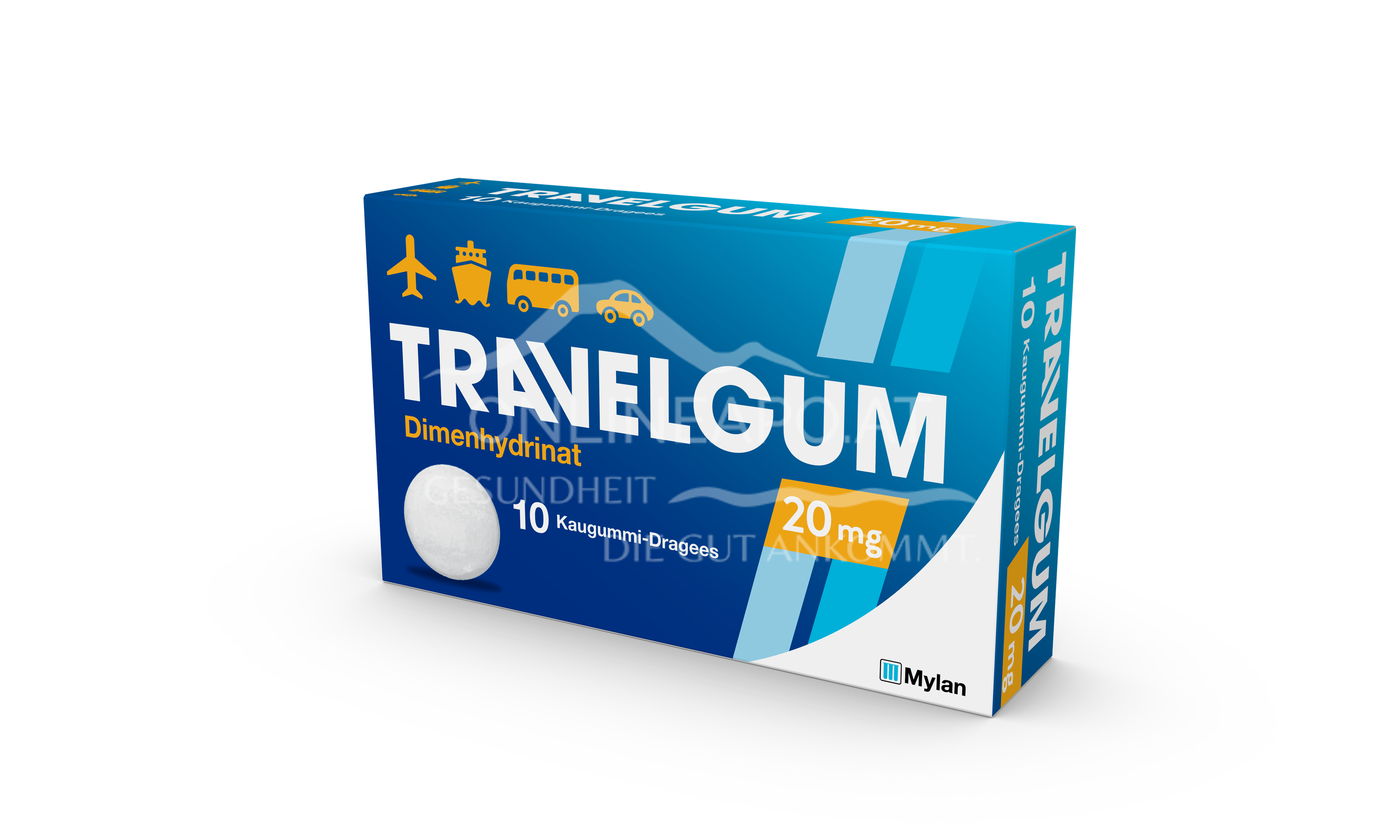Travelgum 20 mg Kaugummi Dragees