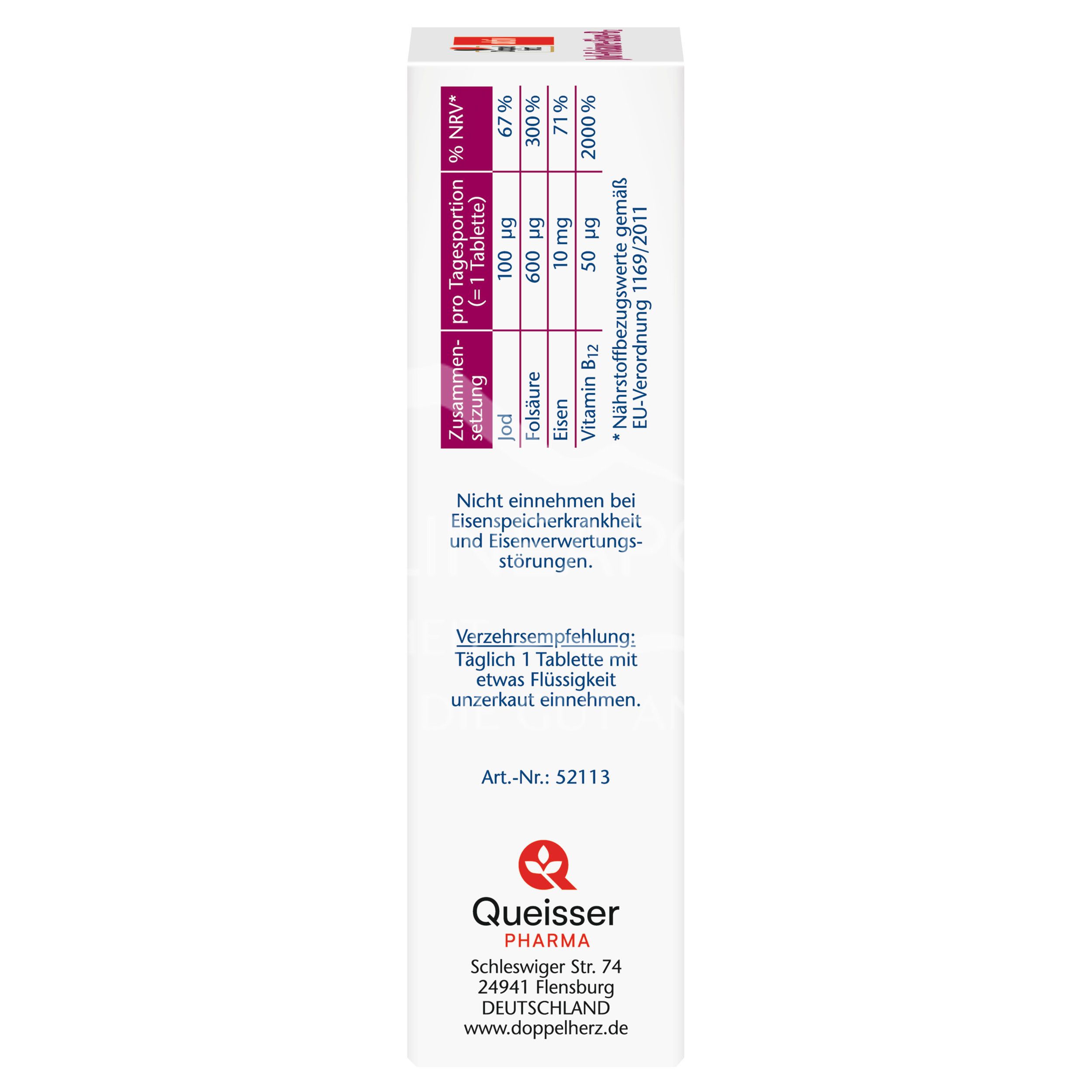 Doppelherz aktiv Jod + Folsäure + Eisen + B12 Tabletten