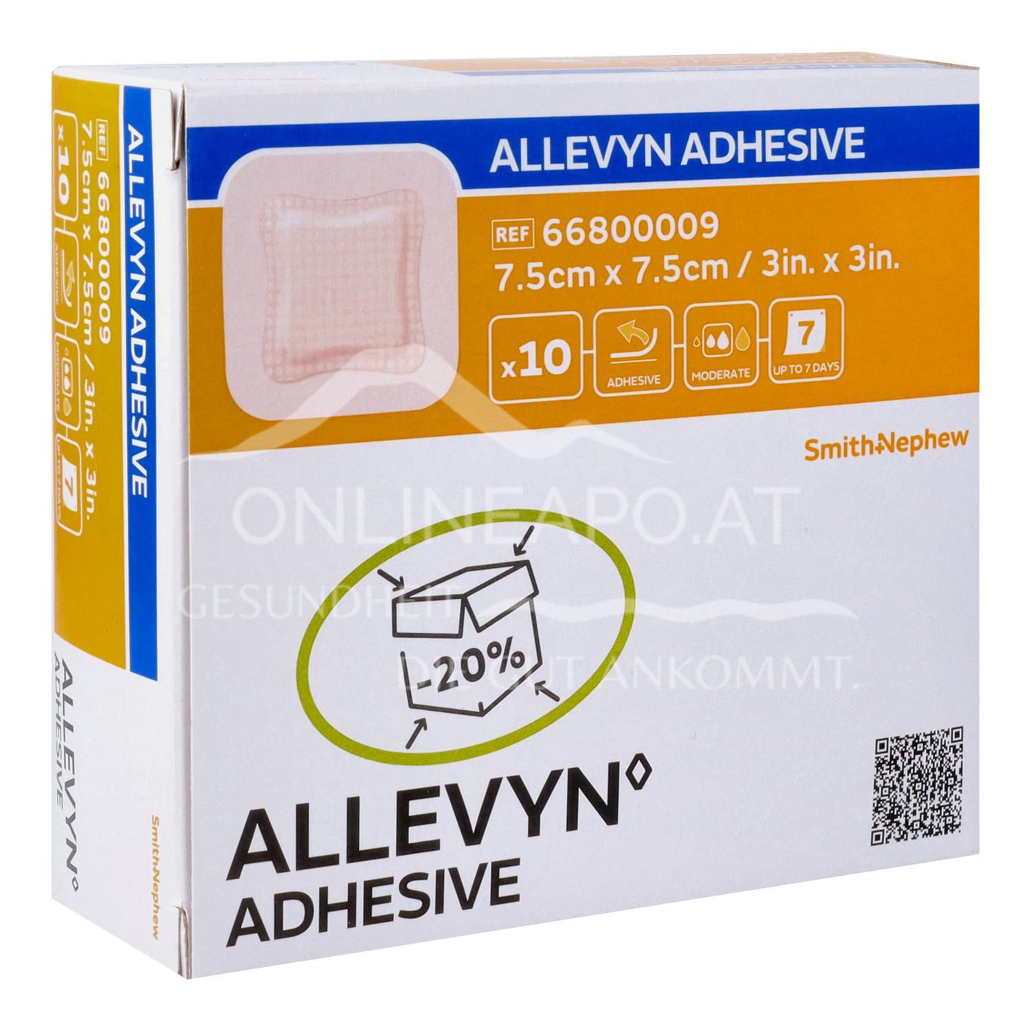 ALLEVYN Adhesive haftender Schaumverband 7,5 x 7,5 cm