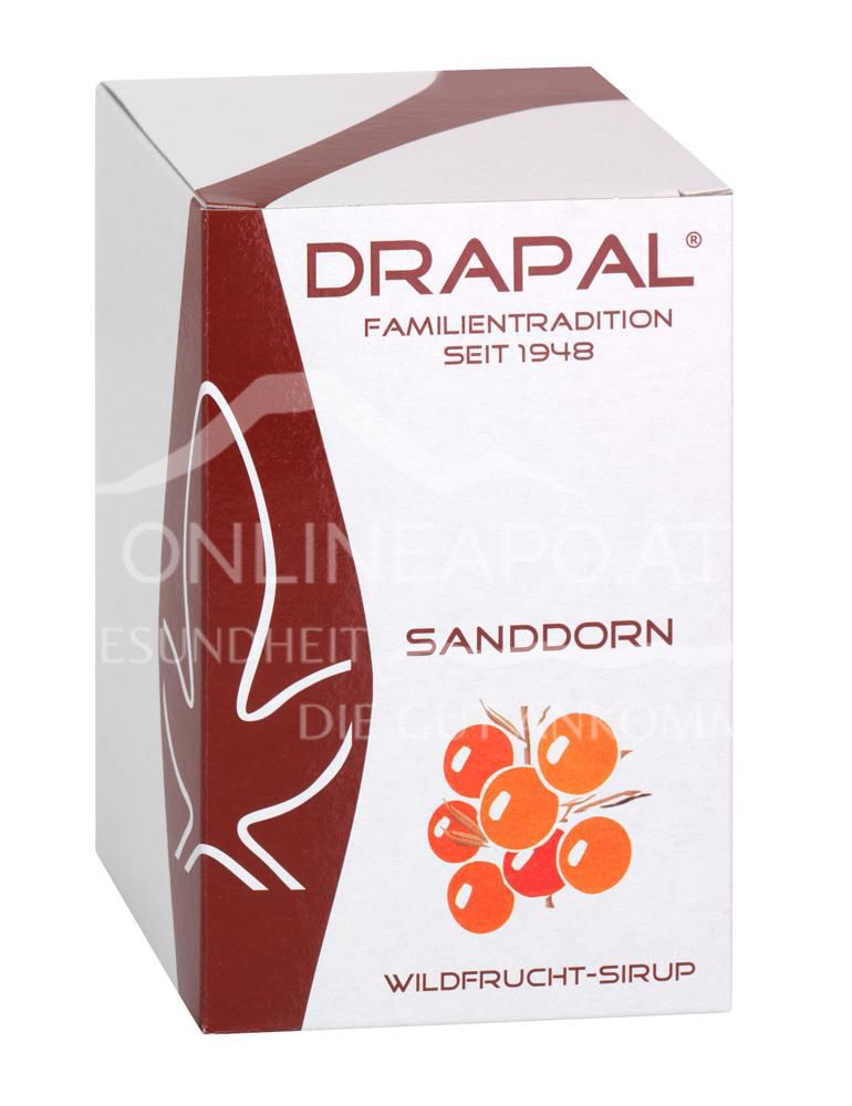 DRAPAL® Sanddorn Wildfruchtsirup Glas mit Faltschachtel