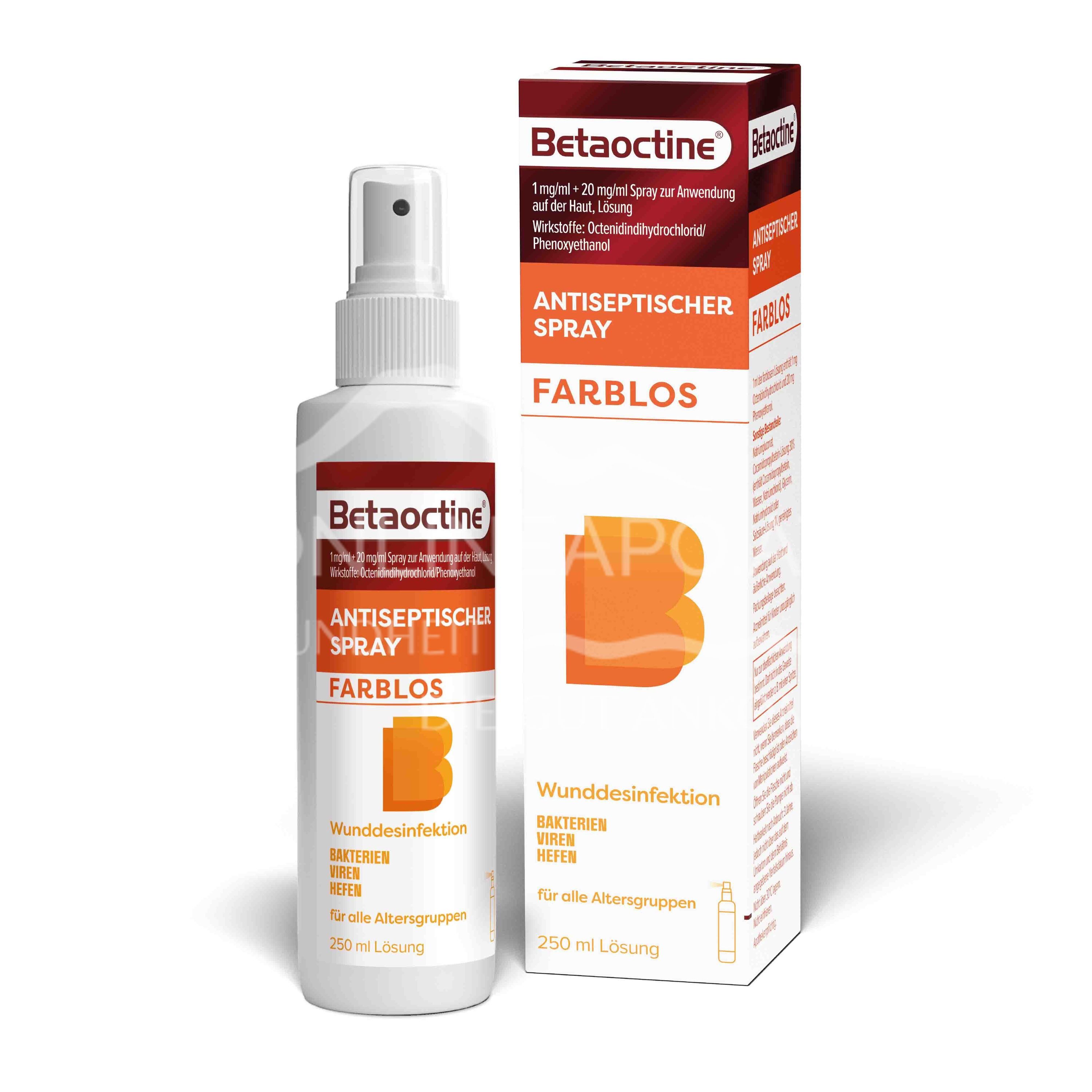 Betaoctine® 1 mg/ml + 20 mg/ml Spray zur Anwendung auf der Haut, Lösung