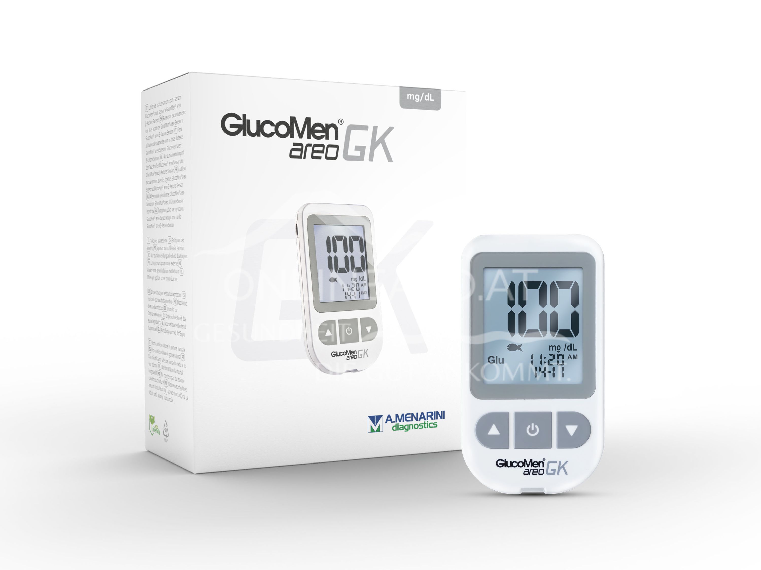 GlucoMen® areo GK (mg/dL) Blutzuckermessgerät Set