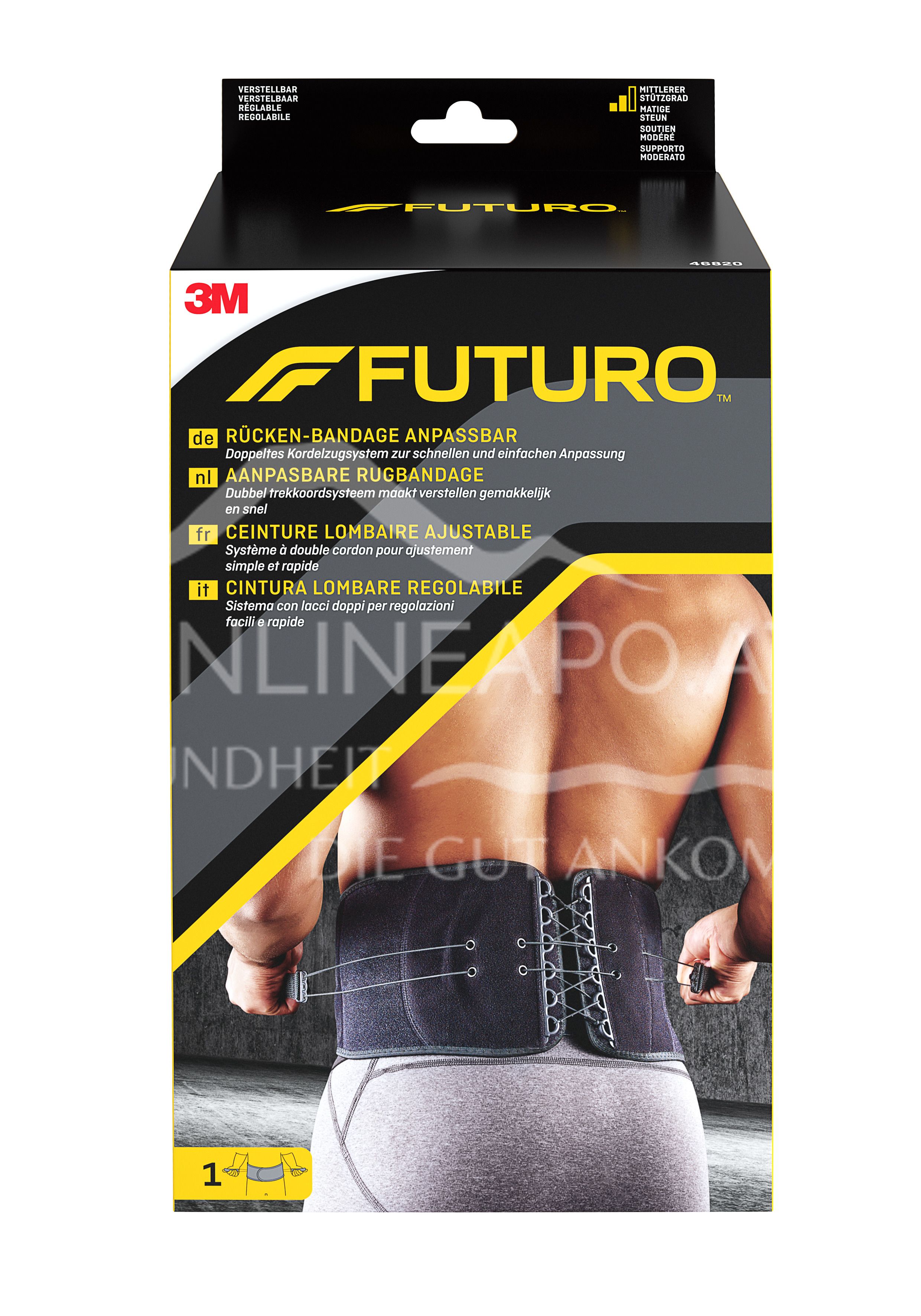 3M FUTURO™ Rücken-Bandage anpassbar 46820, Verstellbar (73.7 - 129.5 cm)