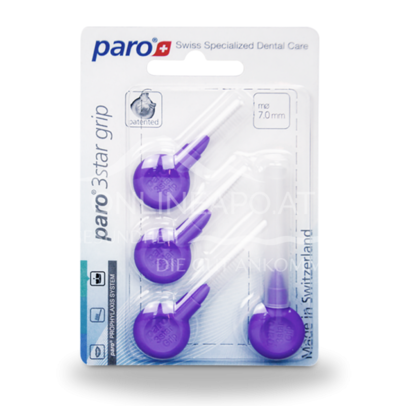 paro® 3Star grip Interdentalbürsten medium-groß, violett, ø 7 mm