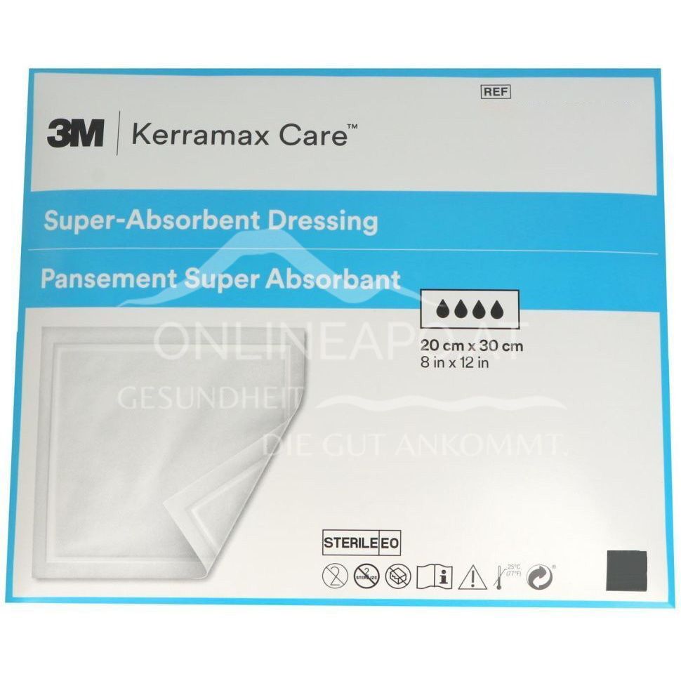 3M™ Kerramax Care™ Superabsorbent wound dressing without adhesive edge, sterile, 5 x 5 cm