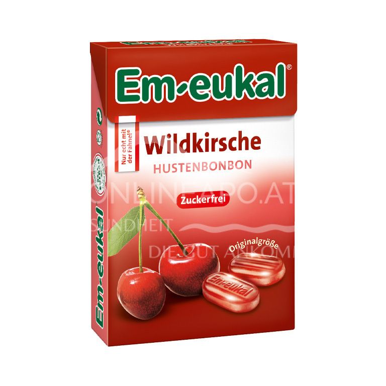 Em-eukal Wildkirsche Hustenbonbons Box, zuckerfrei