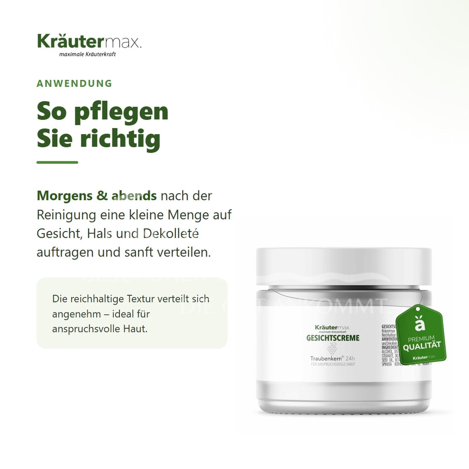 Kräutermax Traubenkernöl Creme Gesichtscreme