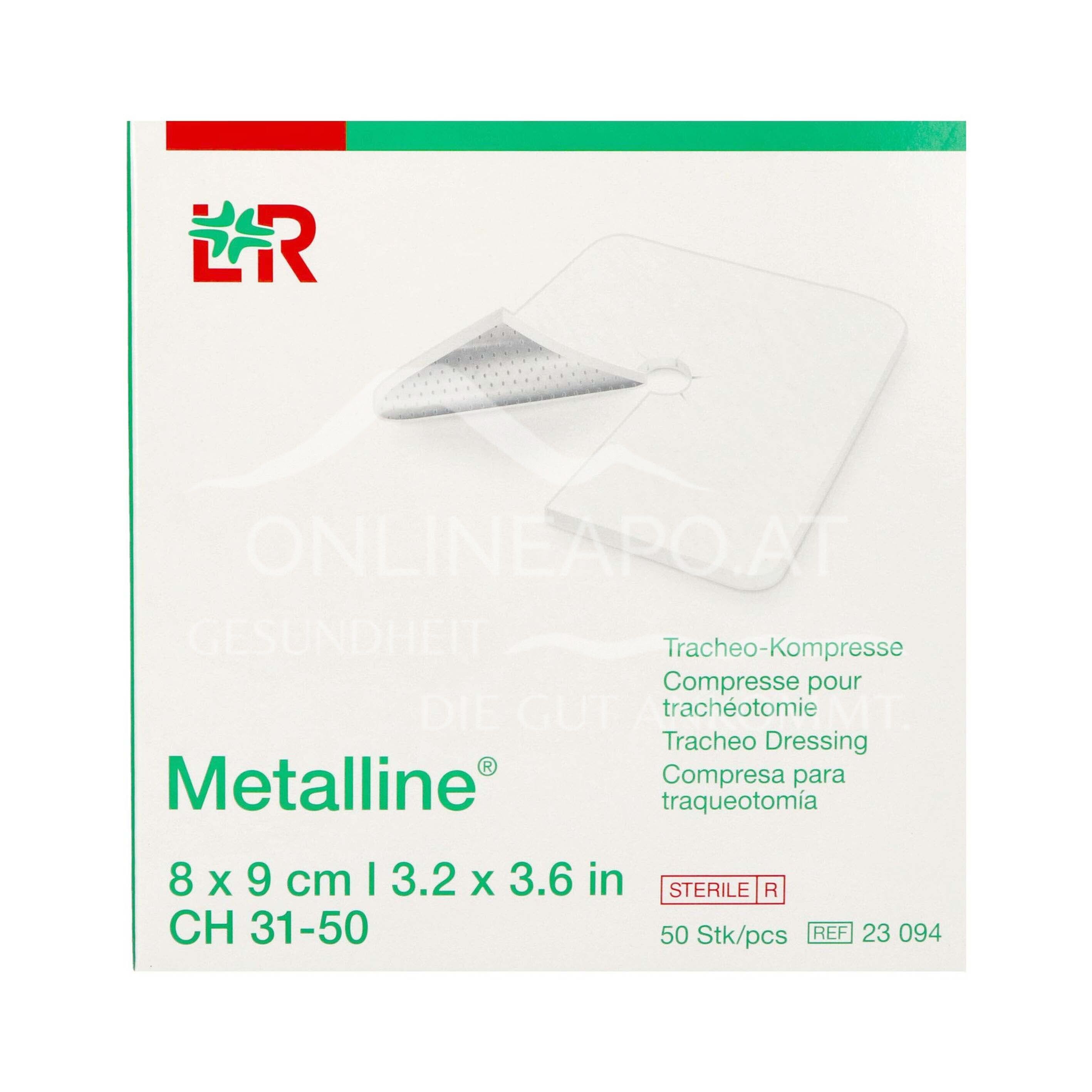 Metalline® Tracheo-Kompressen, steril, einzeln eingesiegelt, 8 x 9 cm