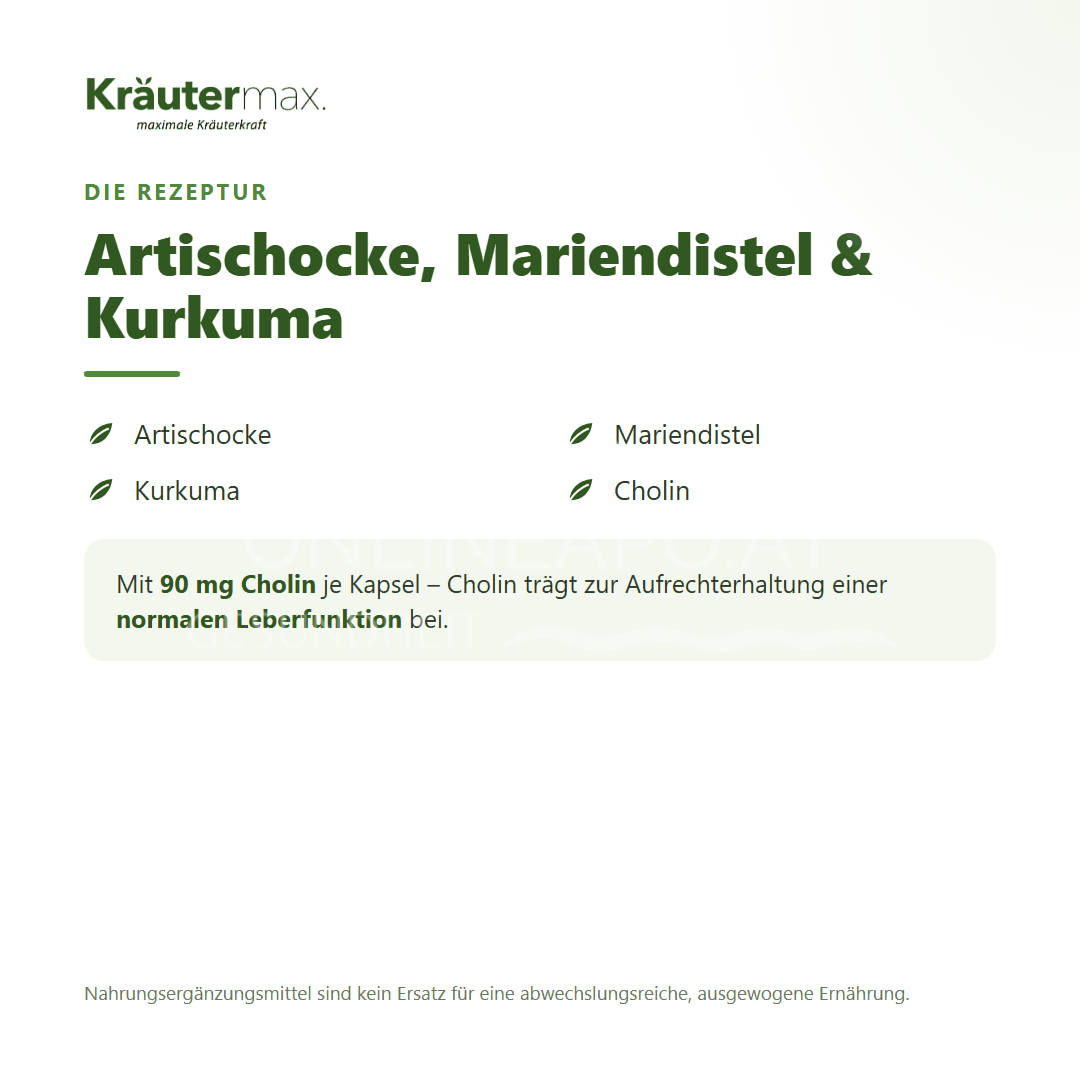 Kräutermax Artischocken Kapseln plus Mariendistel Samen