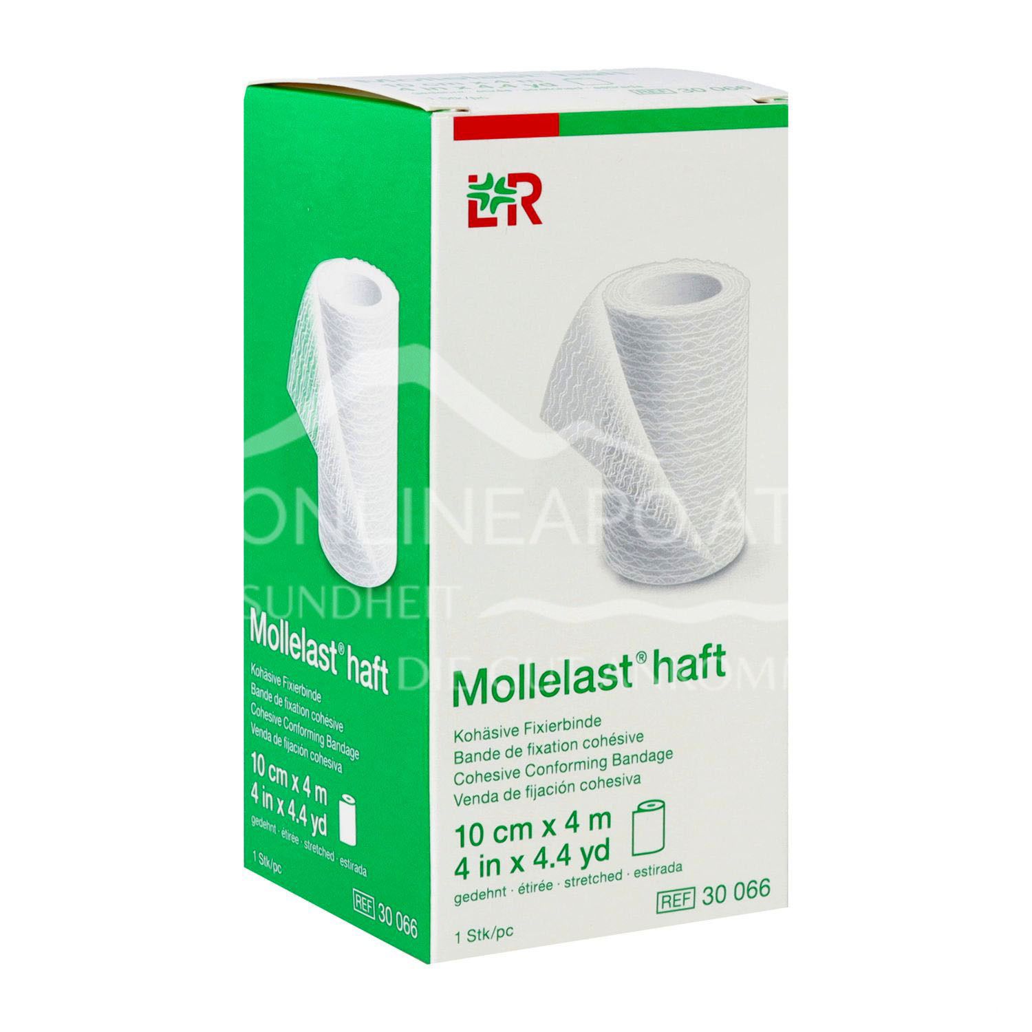 Mollelast® haft Cohesive bi-elastic fixation bandage white, 10 cm x 4 m