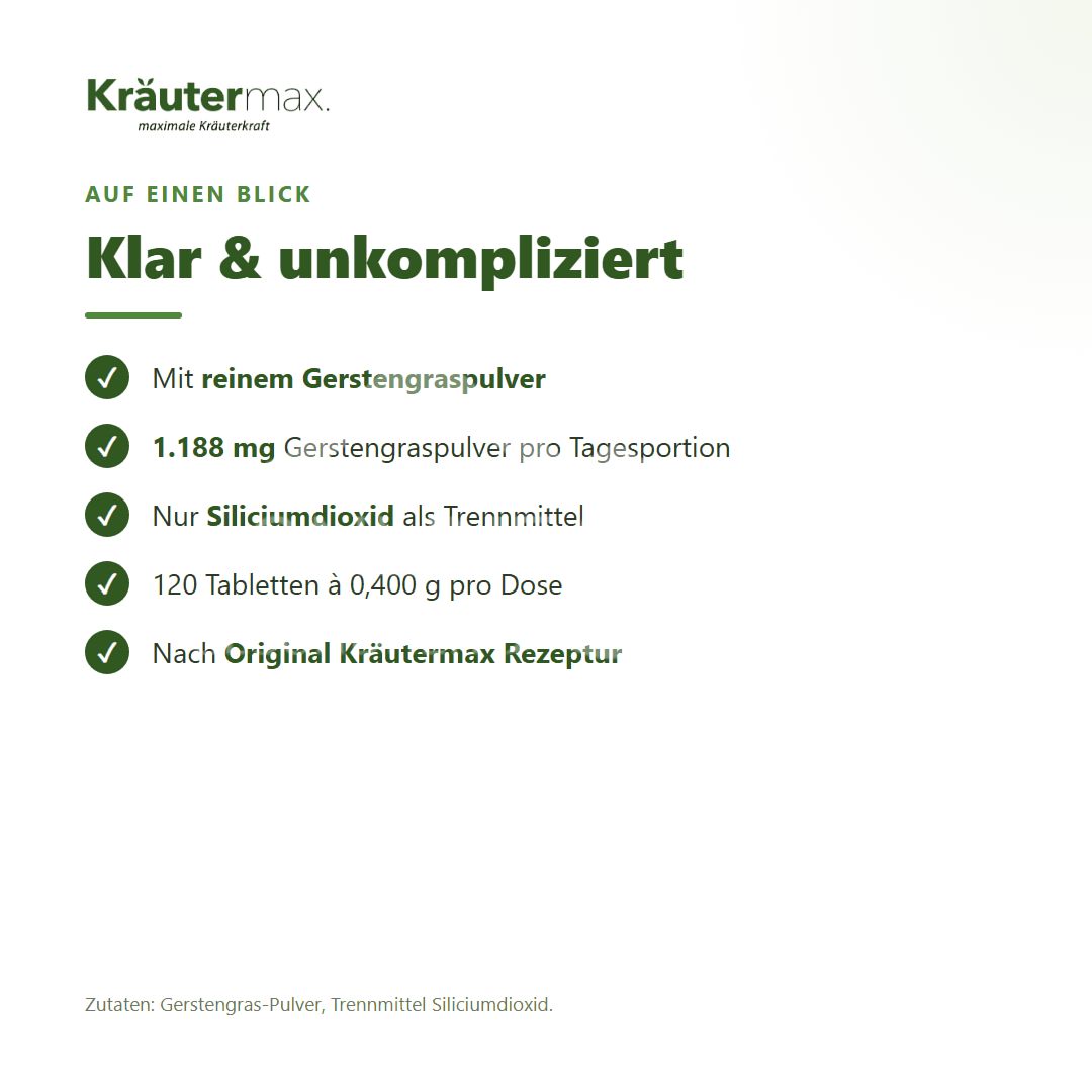 Kräutermax Gerstengras Tabletten
