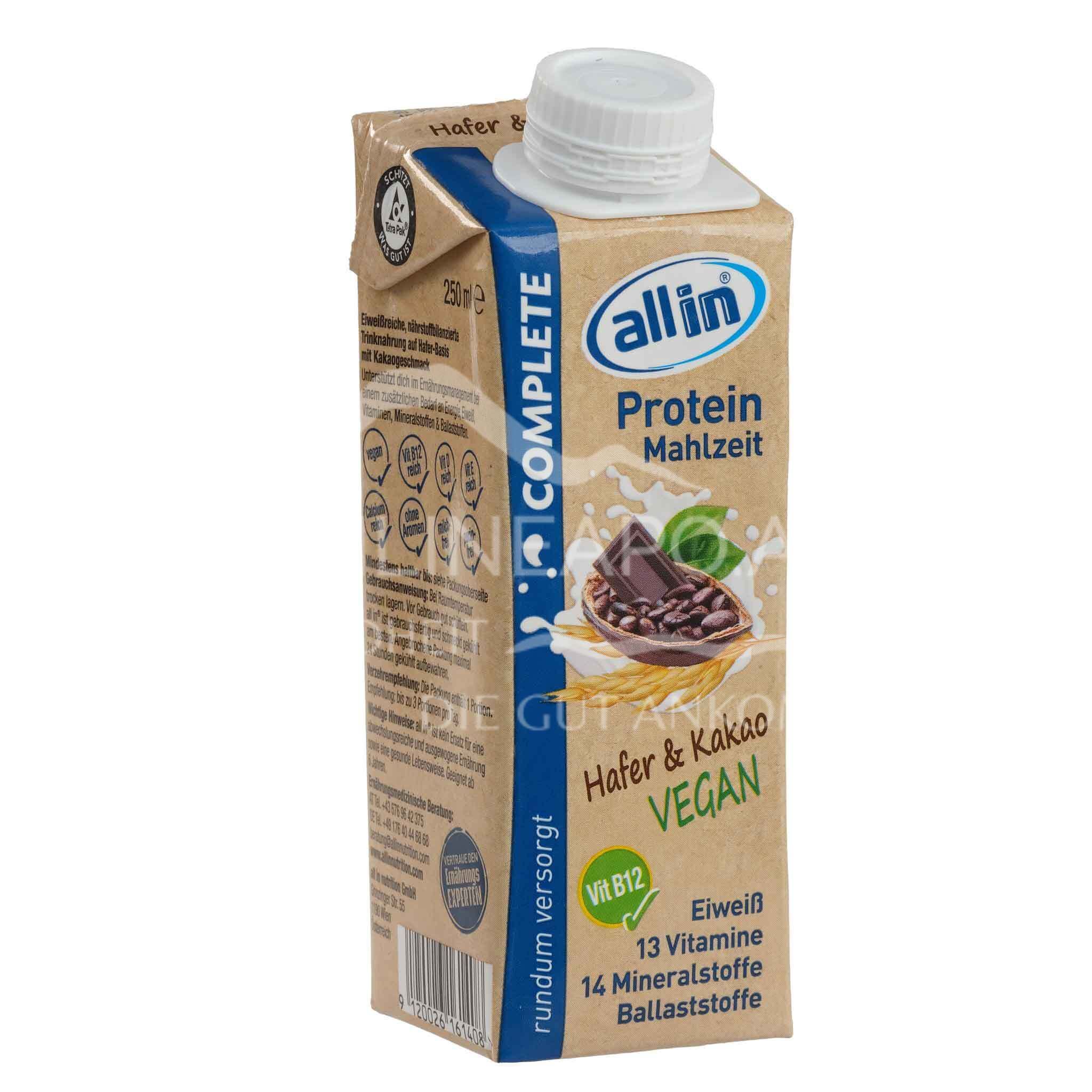 all in® COMPLETE VEGAN Protein Mahlzeit Hafer & Kakao (14 x 250ml)
