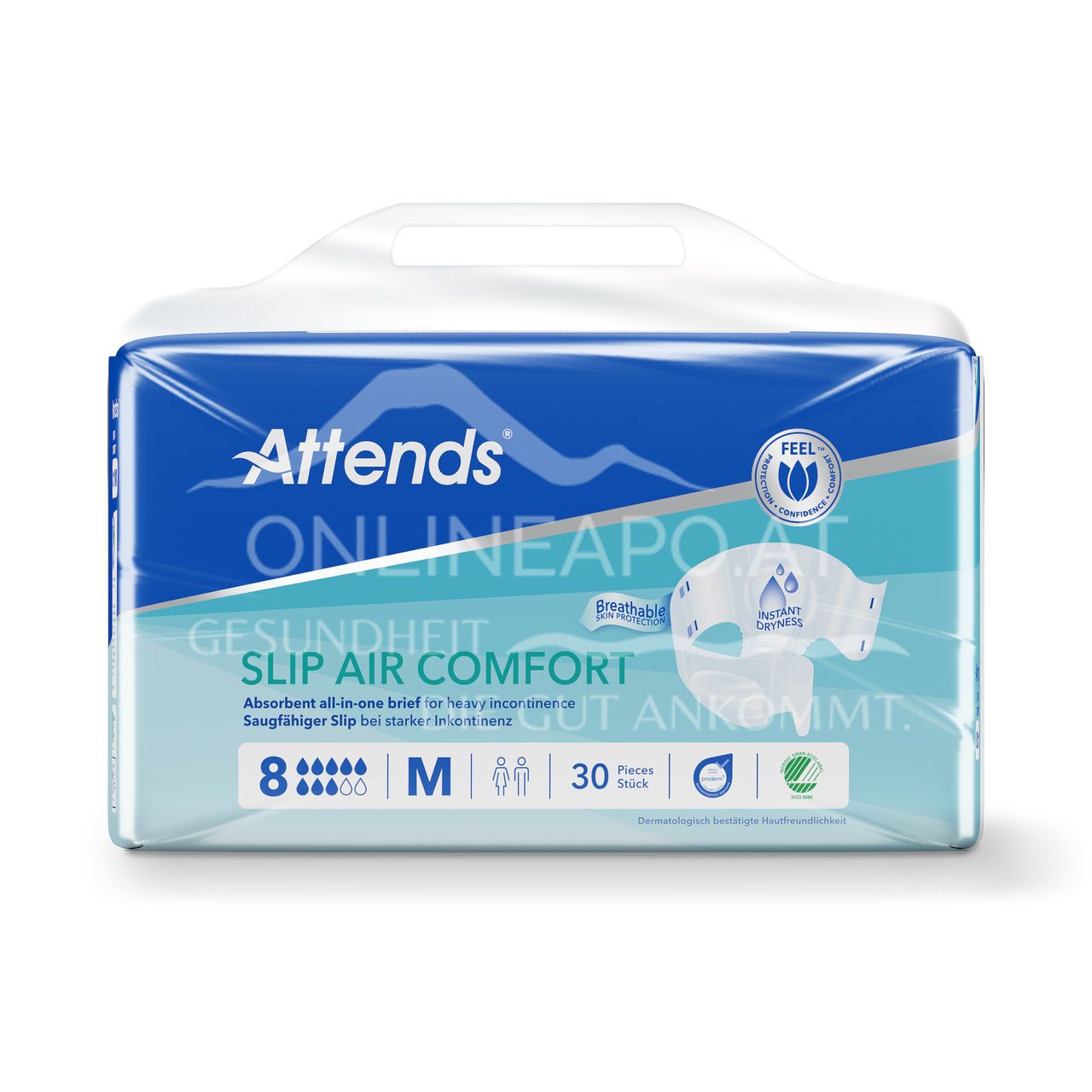 Attends Slip Air Comfort 8 M - Absorbent briefs for heavy incontinence