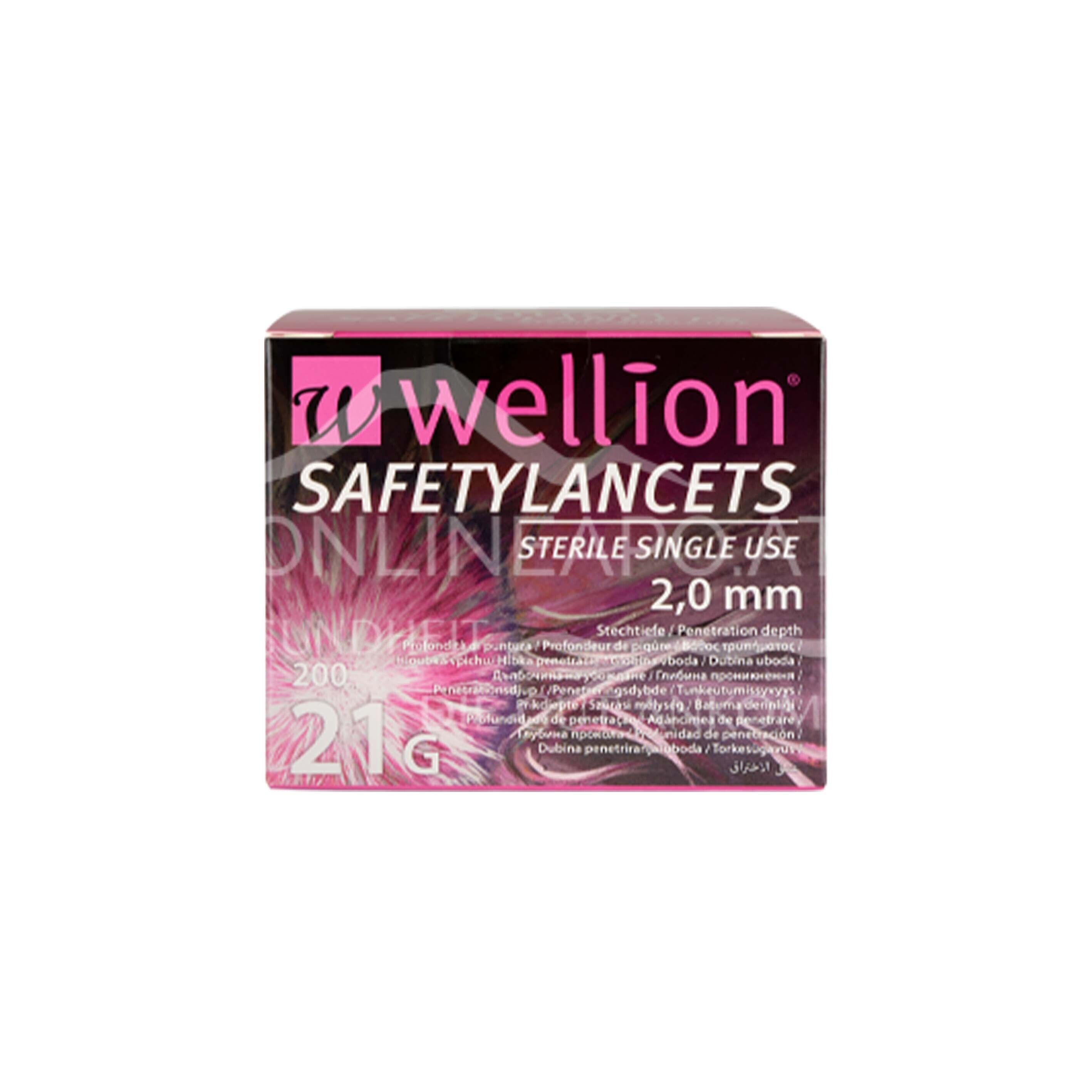 Wellion® SafetyLancets - 21G Einmalsicherheitslanzetten