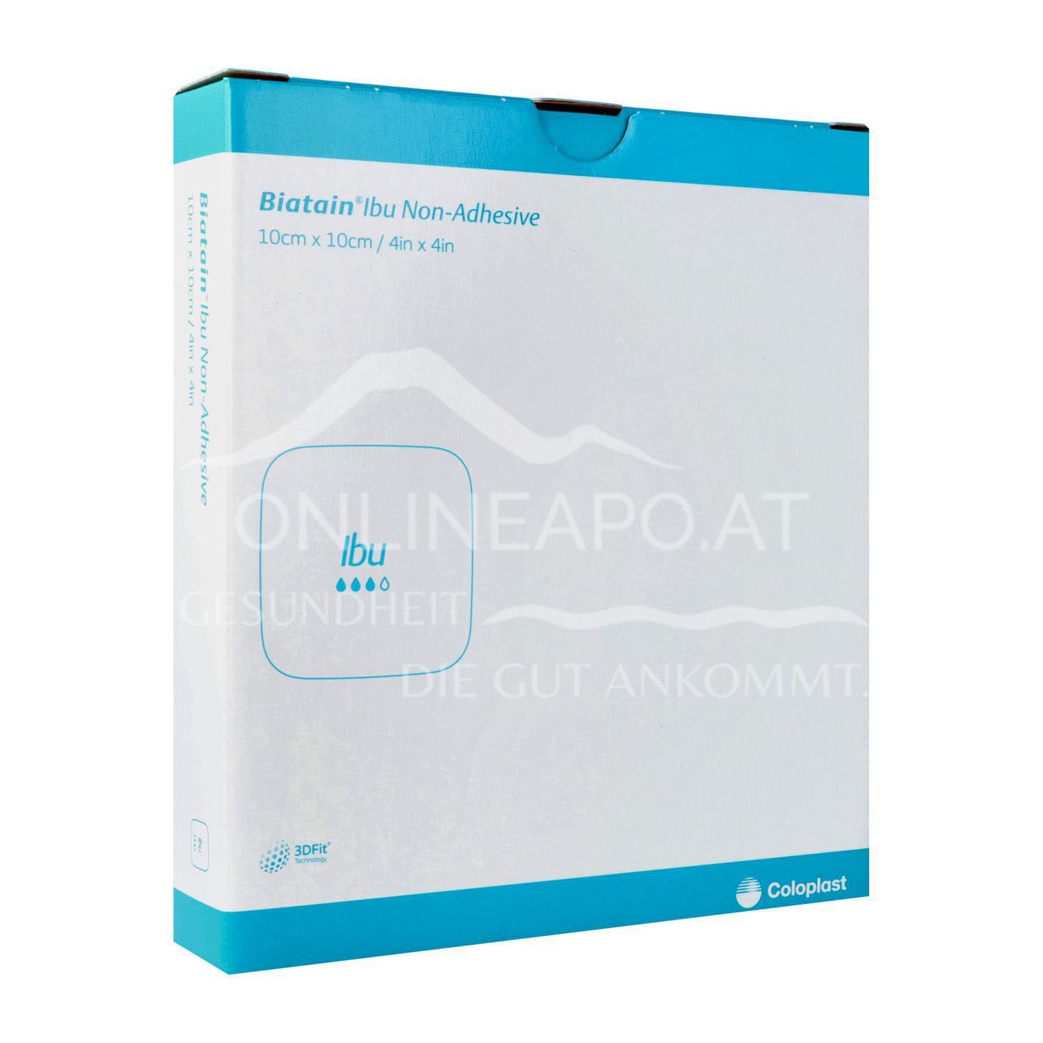 Biatain® Ibu Non-Adhesive Schaumverband mit Ibuprofen (0,5 mg/cm²) steril, 10 x 10 cm