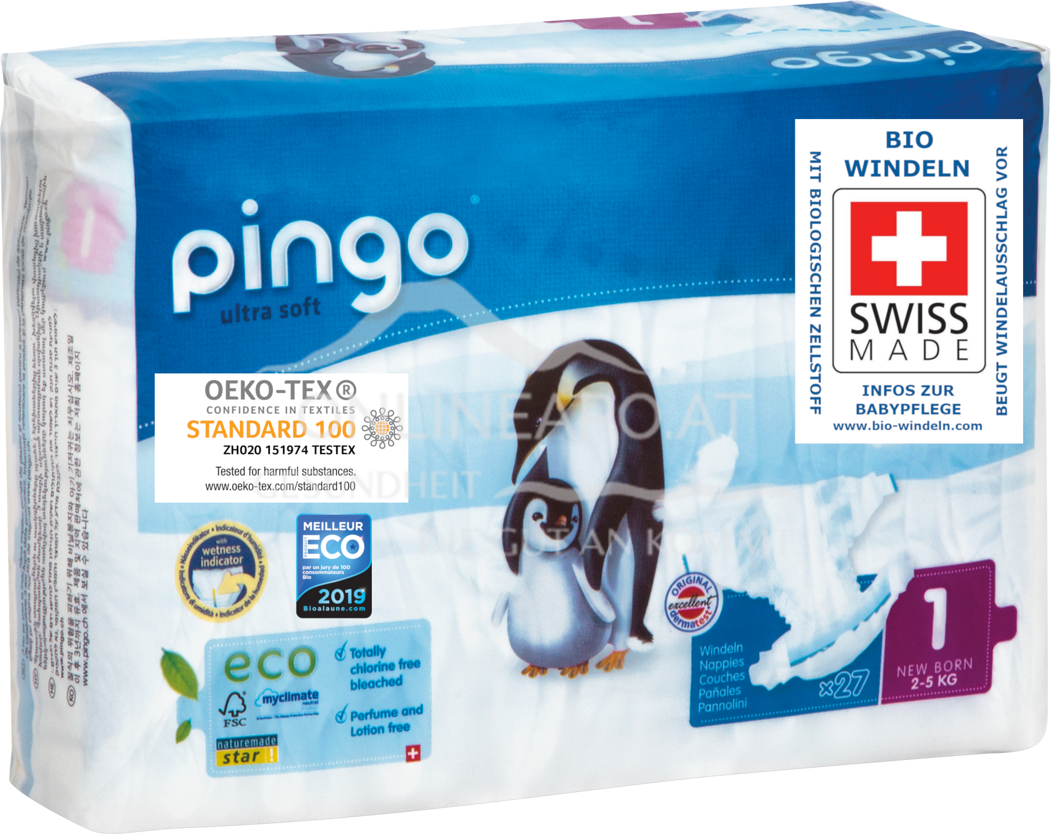 Bio Windeln New Born 2-5kg Pinguin – Pingo Swiss