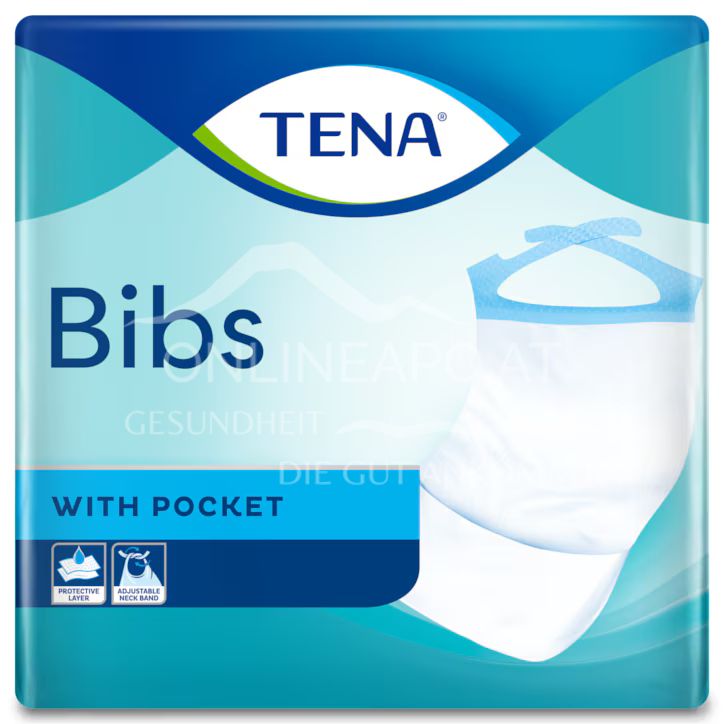 TENA Bibs Einweg-Schutzservietten für Erwachsene, Größe S/M, 46 x 37 cm